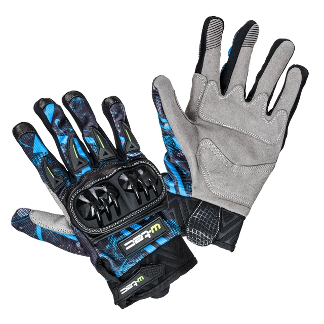 Moto rukavice W-TEC Hardta NF-5350 - oranžová - modrá