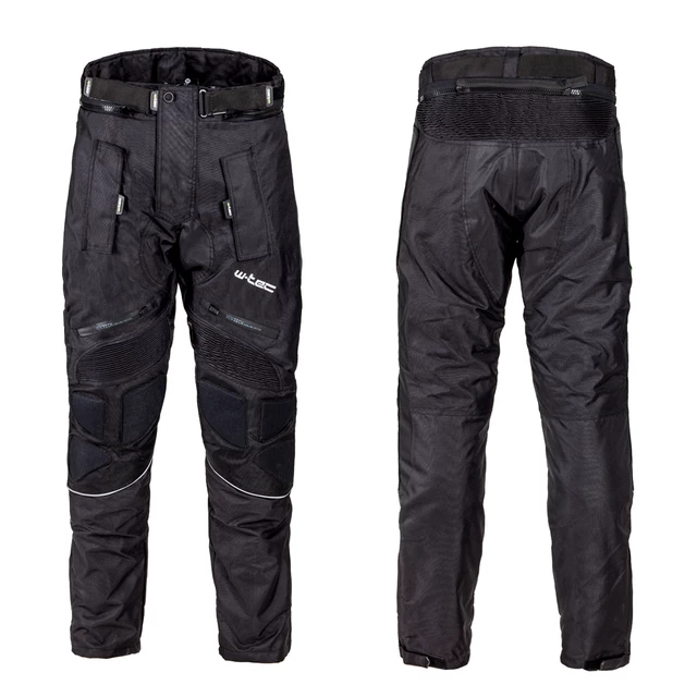 Pánske moto nohavice W-TEC Rusnac - čierno-zelená - čierna