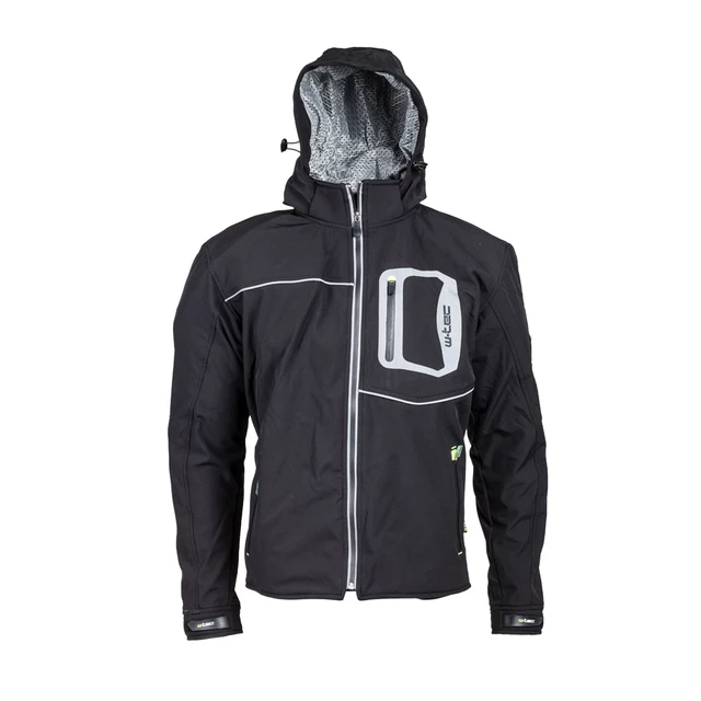 Pánska softshell moto bunda W-TEC Borozef - čierno-zelená - čierno-zelená
