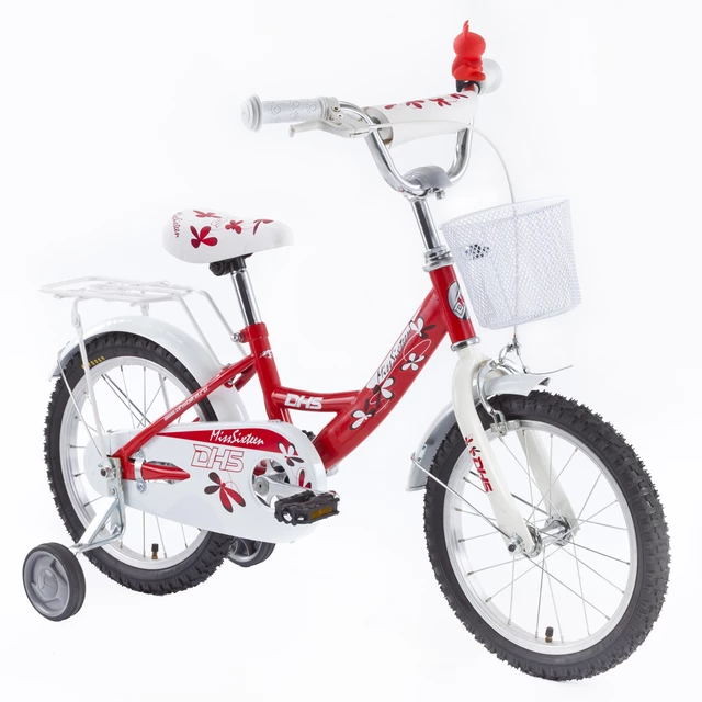 Detský bicykel DHS Miss Sixteen 1602 16" - biela - červená