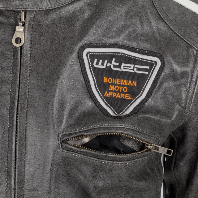 Pánska kožená moto bunda W-TEC Antique Cracker - hnedo-šedá