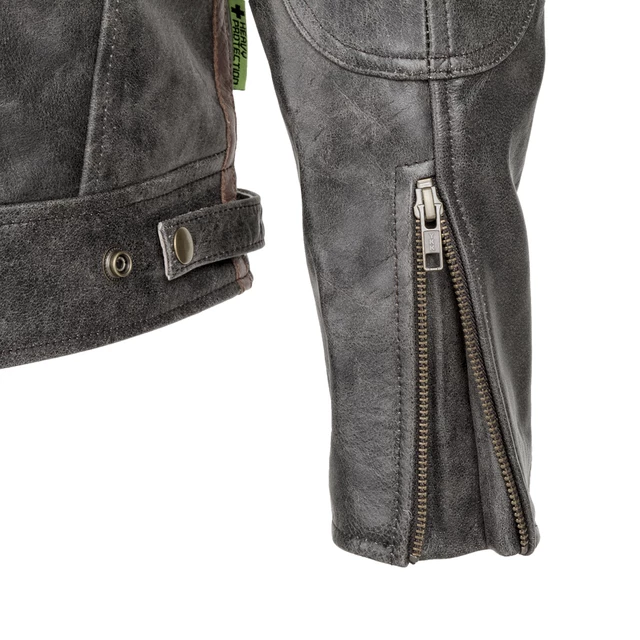 Pánska kožená moto bunda W-TEC Antique Cracker - hnedo-šedá