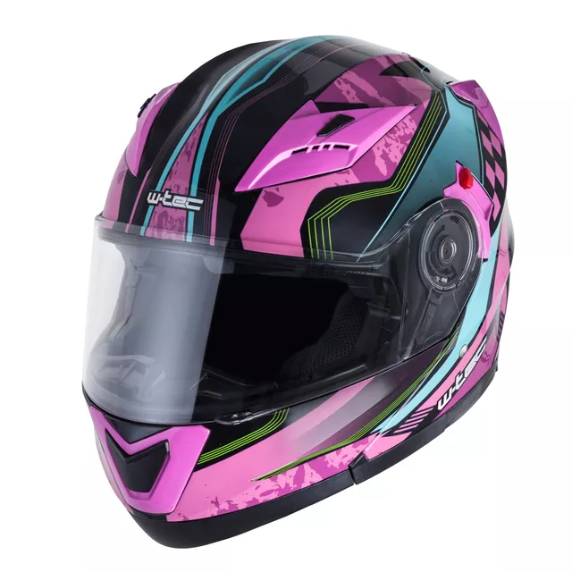 Výklopná moto prilba W-TEC Pezzon Magenta - ružovo-čierna