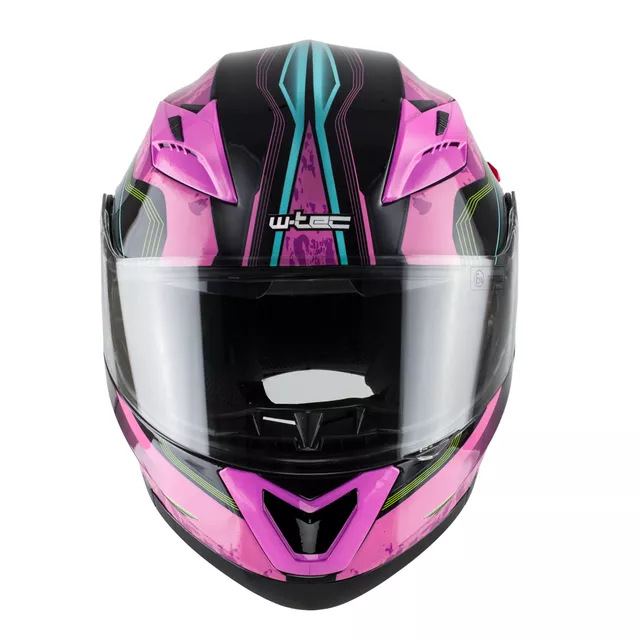 Výklopná moto prilba W-TEC Pezzon Magenta - ružovo-čierna