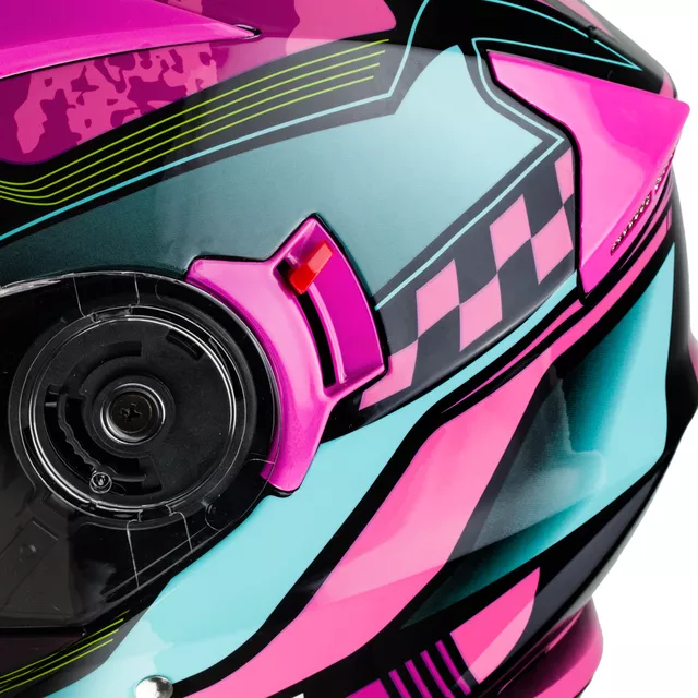 Výklopná moto prilba W-TEC Pezzon Magenta - ružovo-čierna