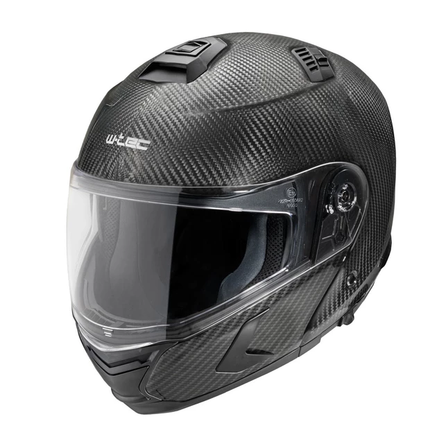Výklopná moto prilba W-TEC Tensiler - 2. akosť - karbón lesk