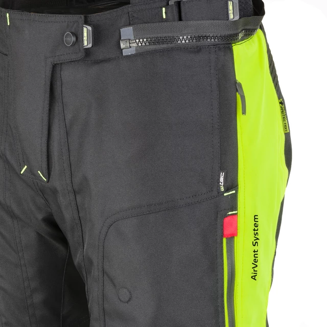 Dámske moto nohavice W-TEC Spirital Lady - čierna-fluo žltá