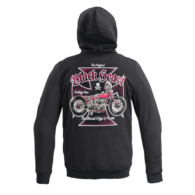 Pánska mikina W-TEC Black Heart Vintage Iron Hoodie - čierna