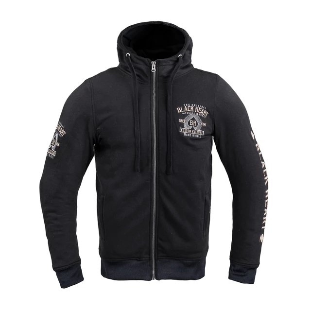 Pánska mikina W-TEC Black Heart Kustom Kulture Hoodie s aramidom - čierna - čierna