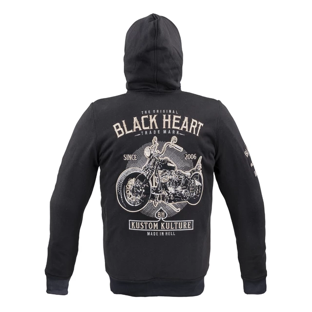 Pánska mikina W-TEC Black Heart Kustom Kulture Hoodie s aramidom - čierna