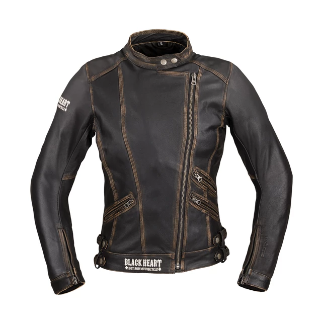 Dámska kožená moto bunda W-TEC Black Heart Lizza - 2.akosť - vintage hnedá