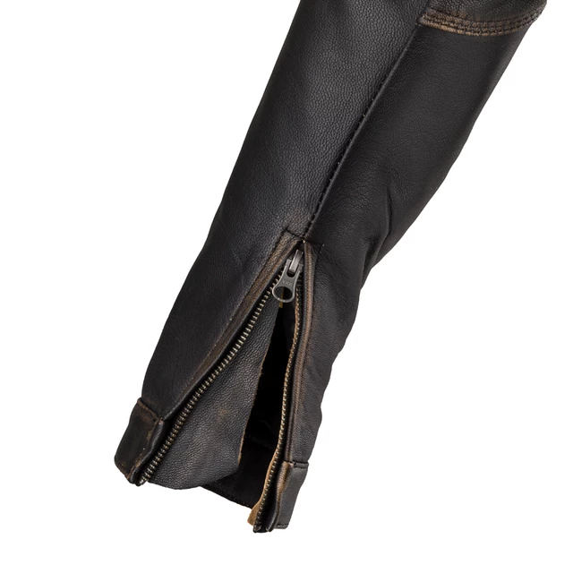 Dámska kožená moto bunda W-TEC Black Heart Lizza - 2.akosť - vintage hnedá