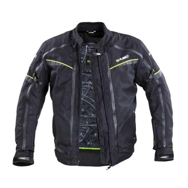 Pánska moto bunda W-TEC Progair - čierna-fluo