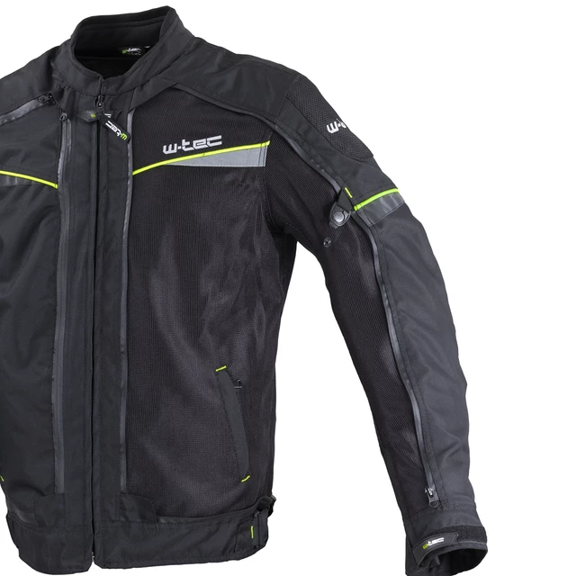 Pánska moto bunda W-TEC Progair - čierna-fluo
