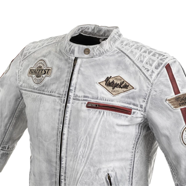 Dámska kožená moto bunda W-TEC Sheawen Lady White - biela