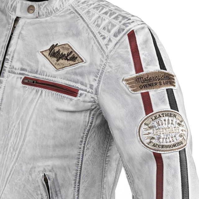 Dámska kožená moto bunda W-TEC Sheawen Lady White - biela