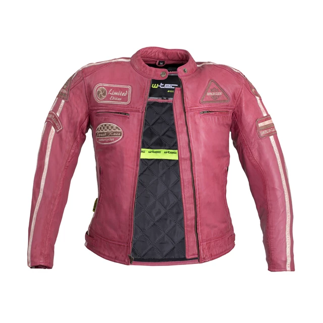 Dámska kožená moto bunda W-TEC Sheawen Lady Pink - ružová