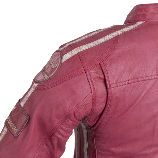 Dámska kožená moto bunda W-TEC Sheawen Lady Pink - ružová