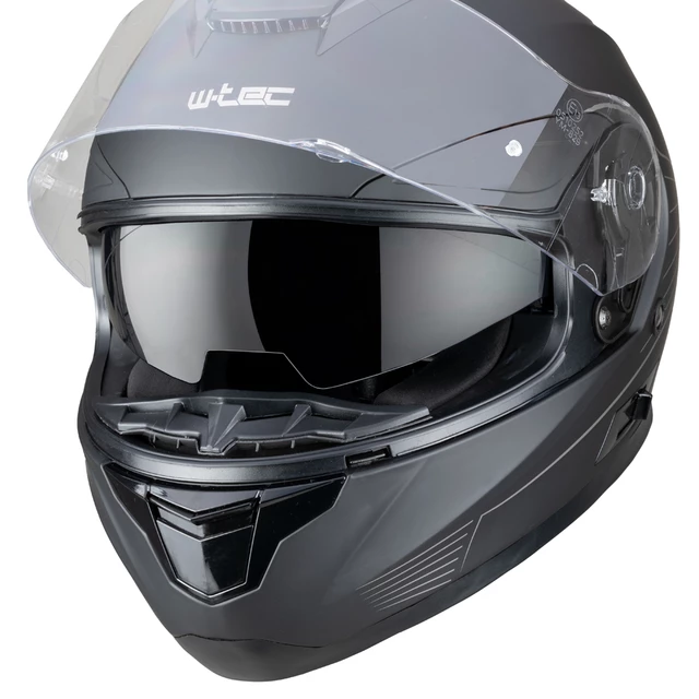 Moto prilba W-TEC Yorkroad Solid - White Grey Glossy