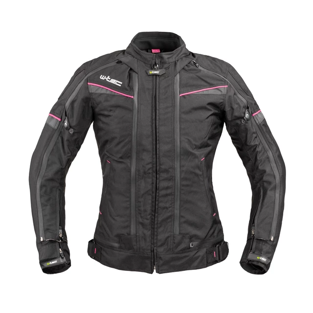 Dámska moto bunda W-TEC Progair Lady - 2. akosť - čierno-ružová - čierno-ružová