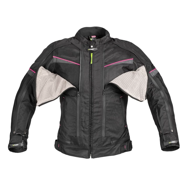 Dámska moto bunda W-TEC Progair Lady - 2. akosť - čierno-ružová