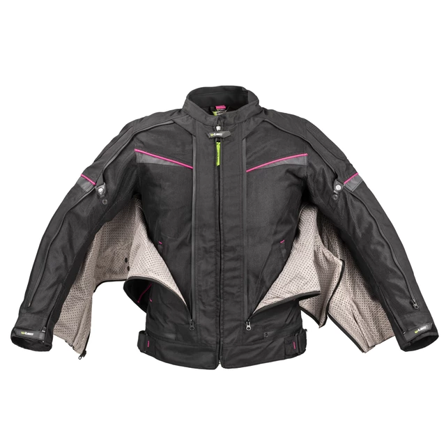 Dámska moto bunda W-TEC Progair Lady - 2. akosť - čierno-ružová