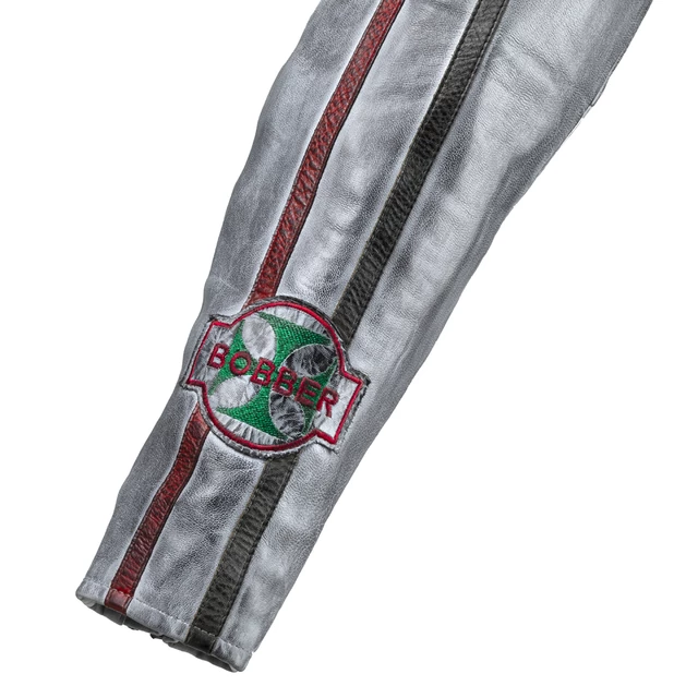 Pánska kožená moto bunda W-TEC Sheawen Waxed Grey - šedá