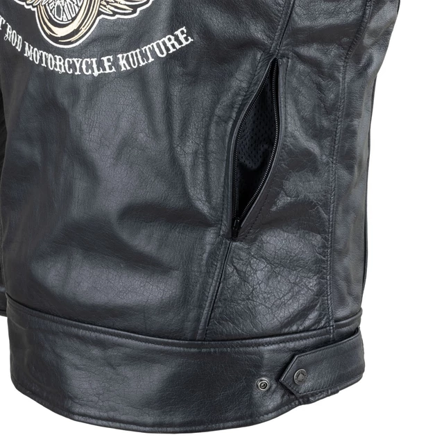 Pánska kožená bunda W-TEC Black Heart Wings Leather Jacket - 2. akosť - čierna