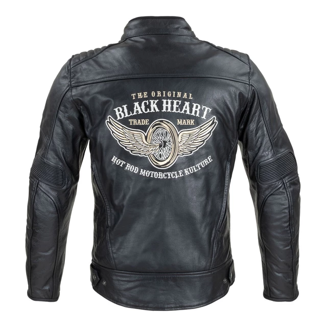 Pánska kožená bunda W-TEC Black Heart Wings Leather Jacket - 2. akosť - čierna
