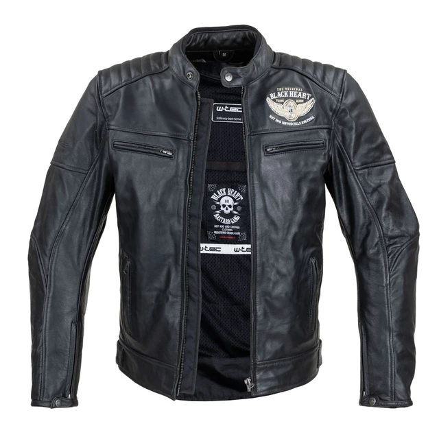 Pánska kožená bunda W-TEC Black Heart Wings Leather Jacket - 2. akosť - čierna