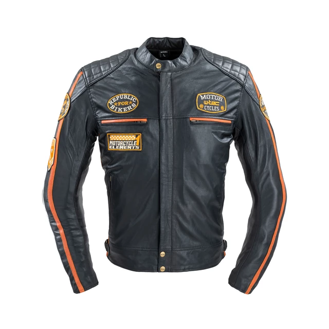 Pánska kožená moto bunda W-TEC Sheawen Classic - čierna - čierna