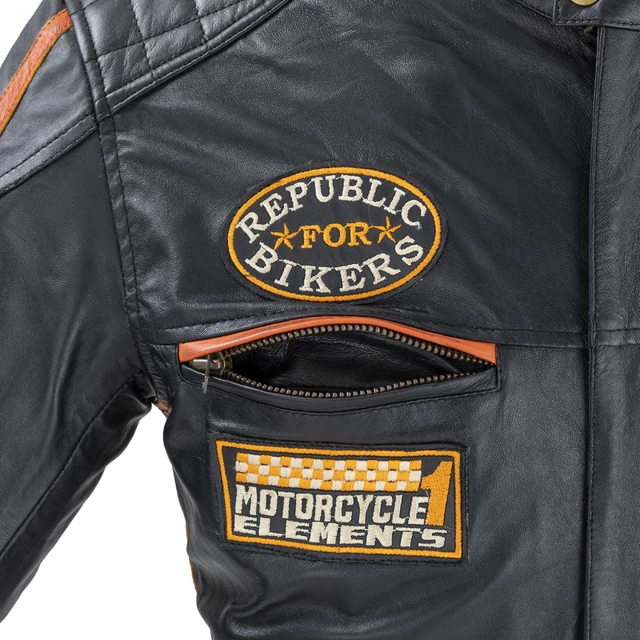 Pánska kožená moto bunda W-TEC Sheawen Classic - čierna