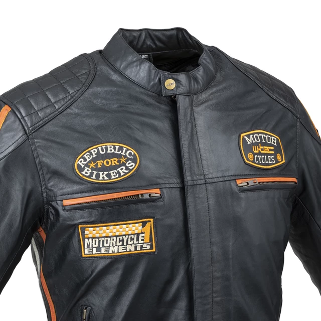 Pánska kožená moto bunda W-TEC Sheawen Classic - čierna