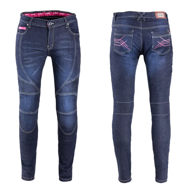 Dámske moto jeansy W-TEC Rafael - modrá