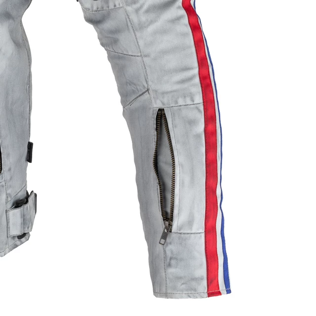 Pánska textilná bunda W-TEC 91 Cordura - 2.akosť - biela s červeným a modrým pruhom