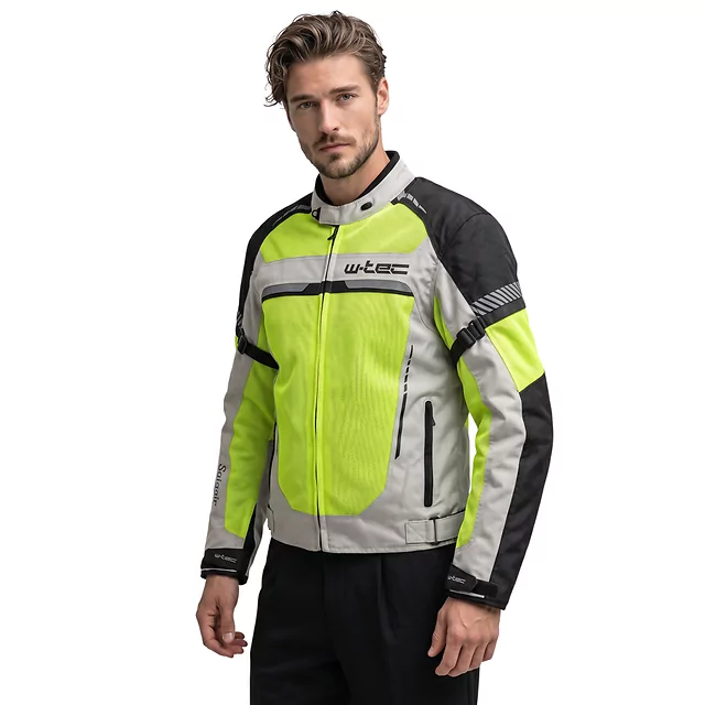 Pánska letná moto bunda W-TEC Saigair - Fluo Yellow-Black