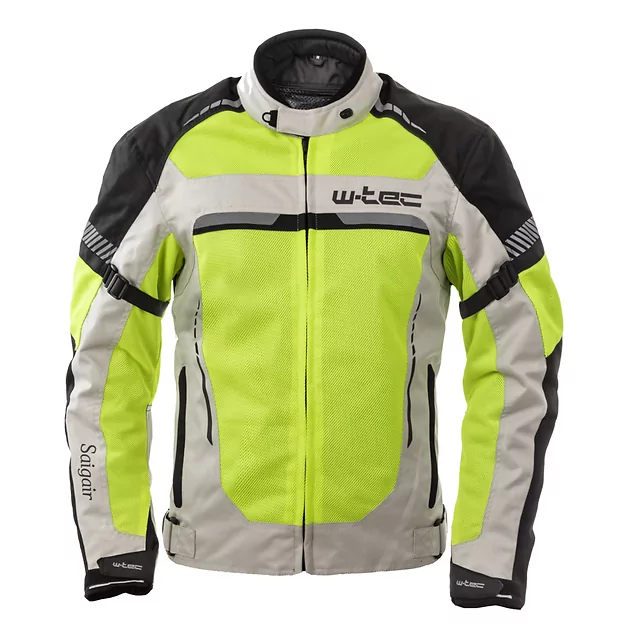 Pánska letná moto bunda W-TEC Saigair - Fluo Yellow-Black