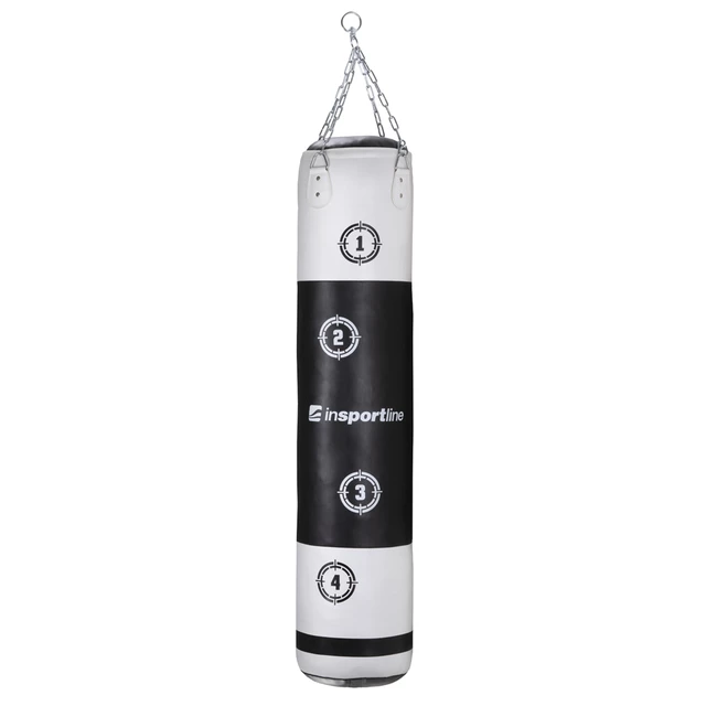 Boxovacie vrece inSPORTline Robkin 35x150 cm / 40 kg - čierno-biela