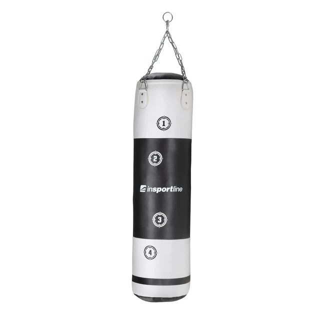Boxovacie vrece inSPORTline Robkin 35x120cm / 33kg - čierno-biela