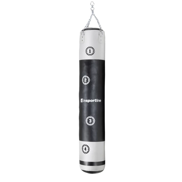 Boxovacie vrece inSPORTline Robkin 180x35cm / 50 kg - čierno-biela