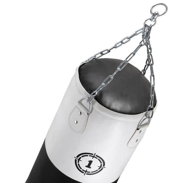 Boxovacie vrece inSPORTline Robkin 180x35cm / 50 kg - čierno-biela