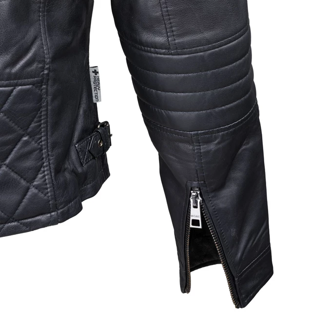 Dámska kožená bunda W-TEC Strass - 2.akosť - čierna s kamienkami
