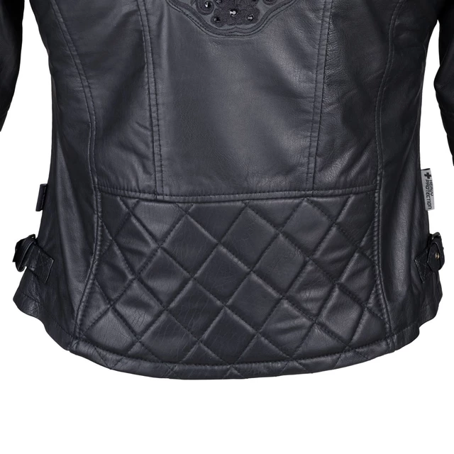 Dámska kožená bunda W-TEC Strass - 2.akosť - čierna s kamienkami