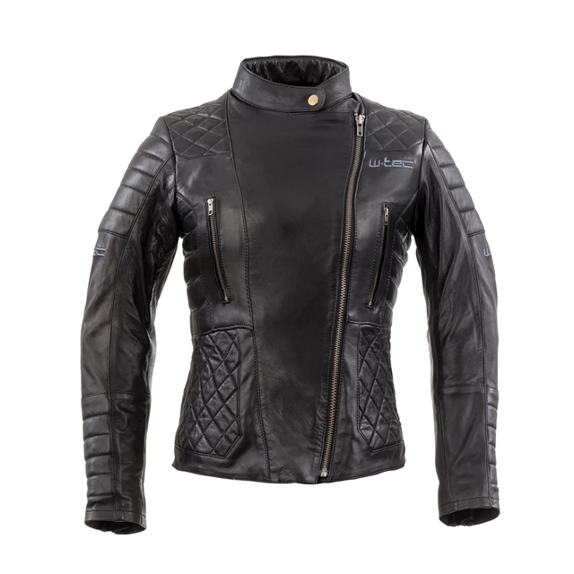 Dámska kožená moto bunda W-TEC Corallia - Black - Black