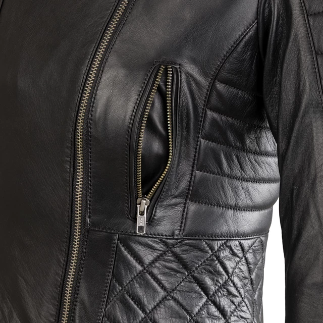 Dámska kožená moto bunda W-TEC Corallia - Black