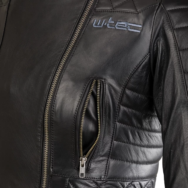 Dámska kožená moto bunda W-TEC Corallia - Black