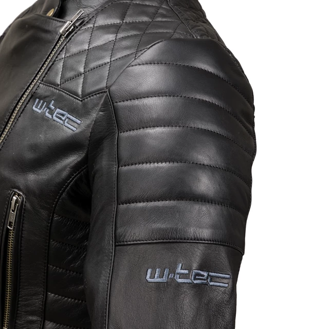 Dámska kožená moto bunda W-TEC Corallia - Black