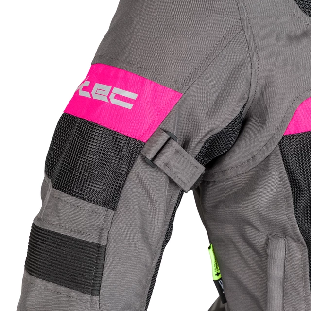 Dámska letná moto bunda W-TEC Monaca - Black Mesh-Pink
