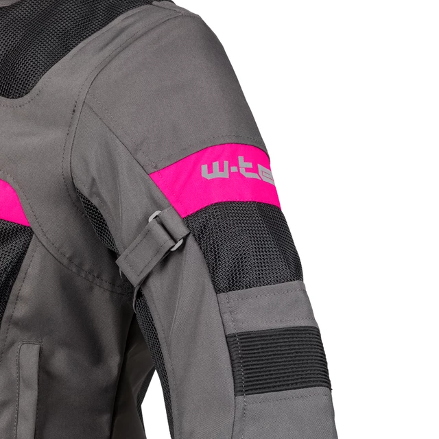 Dámska letná moto bunda W-TEC Monaca - Black Mesh-Pink