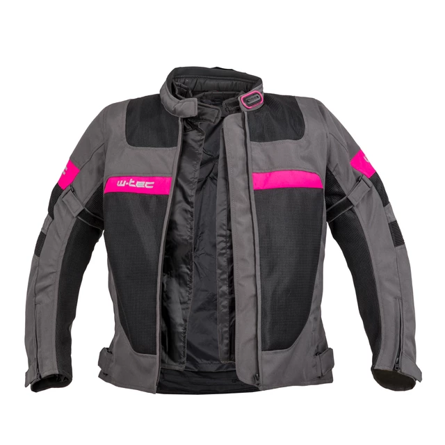 Dámska letná moto bunda W-TEC Monaca - Black Mesh-Pink
